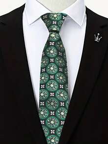 1pc Round Hand-Knotted Men's Tie, Suitable For Casual, Business, Party, Gift, Daily, Street Wear - Multicolor - View 6