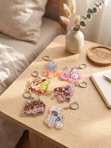 1pc/6pcs Cute Animal Insect Aesthetic Anime Acrylic Keychains, Adorable Animal Party & Forest Insect Natural Aesthetic Art Series Irregular Pattern Pendant, Backpack & Car Key Accessory, Gift For Animal Lovers, Forest Insect Natural Aesthetic, Healing Illustration & Cute Anime Fans - Multicolor - View 4