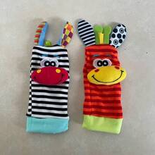 4pcs/2pcs Newborn Animal Wrist Rattles, Toddler Rattle Watch With Socks, Color Recognition And Visual Development Toys - Multicolor - View 3