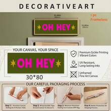 1pc Frameless Funky Oh Hey Panoramic Wall Art Dorm Gift - Frameless - View 8