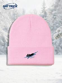 1pc Unisex Cat Print Knitted Swim Cap, Soft Warm Comfortable Minimalist Beanie For Autumn/Winter, Hip-Hop Rapper Style Brimless Hat, Versatile Fashion Cap For Daily Wear, Party, Commute, Sports, Hiking, Travel - A - View 15