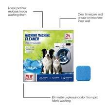 Limpiador para lavadora en tabletas, elimina vello de mascotas, sarro, grasa y malos olores, fórmula suave de baja espuma, ideal para hogares con mascotas, compatible con lavadoras de carga frontal y superior, para mantenimiento regular del tambor - De Estado sólido - Ver 9