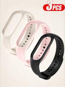 3 قطع سوار ساعة ذكي من السيليكون TPU بلون محايد موحد، متوافق مع Xiaomi Band 10/9/8/7/6/5/4/3، إكسسوار سوار ساعة ذكي رياضي هدية - متعدد الألوان - مشاهدة 2