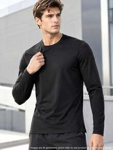 Under Armour Men's UA  LS Long Sleeve Pullover Base Layer T-Shirt & Tank Top For Outdoor Running 1386975-001 - Black - View 7