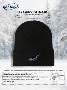 1pc Unisex Cat Print Knitted Swim Cap, Soft Warm Comfortable Minimalist Beanie For Autumn/Winter, Hip-Hop Rapper Style Brimless Hat, Versatile Fashion Cap For Daily Wear, Party, Commute, Sports, Hiking, Travel - A - View 3