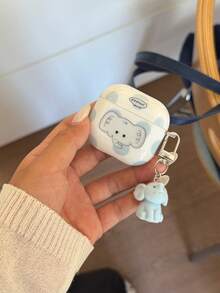 Cute Blue Polka Dot Elephant Pods 5 Protective Case, Compatible With Pod 4, Apple Pro 3 Earphone Shell, 2nd Generation Wireless Bluetooth, 3rd Generation, 2nd Generation, Pod Pro 4th Generation, 5th Generation Case - Baby Blue - View 4