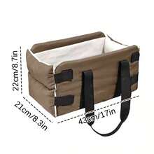 Car Center Console Pet Bed, Portable Small Dog & Cat Car Seat, Non-Slip Puppy Carrier Bag, Car Armrest Pet Travel Nest - Multicolor - View 9