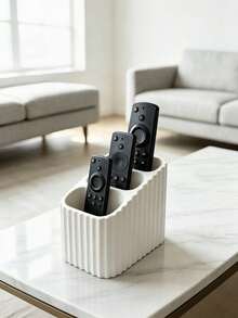 1/2pc Modern Striped Remote Control Storage Box, Holds 3 Remotes, Living Room Bedroom Media Organizer - Decorative Remote Control Storage Box, Space-Saving, Decorative Storage, Home Supplies, Striped Design, Easy Access, Suitable For TV, Air Conditioner, DVD, Blu-Ray, Audio System And Other Home Remote Control Storage, Suitable For Coffee Table And Nightstand - Multiple Styles - View 6