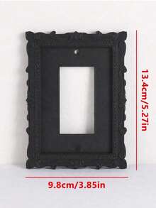1pc Vintage Black Switch Plate, Classic Design, Suitable For Home And Office Decoration, No Power Required - Comes With Screws - Star - View 3