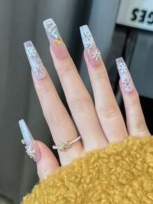 18Pcs Alloy Christmas Snowflake Nail Art Decorations Mixed With Gold And Silver DIY Nail Accessories - Multicolor - View 5