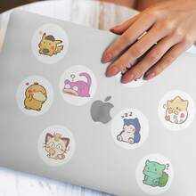 500pcs Q-Version Pok é Mon Emoticon Pack Roll Stickers, Highly Attractive Decorative Hand Account Stickers, Sealing Stickers, Roll Stickers, Hand Account Materials, Decorative Materials, Envelope Sealing Stickers, Dot Stickers - Multicolor - View 2