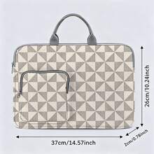Classic Vintage Pattern Printed Laptop Bag/Briefcase - Made Of Soft Fabric, Compatible With Various Laptop And Tablet Devices, Equipped With External Zipper Pocket And Fixed Handle, Large Capacity Storage, Balancing Protection And Portability, Suitable For Work, Study And Travel, Essential For Daily Commute - Multicolor - View 12
