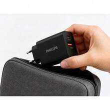 PHILIPS شاحن فيليبس للهاتف المحمول أسود USB C + USB A - شحن سريع 20 واط قابس أوروبي. جودة مضمونة - قابس اتحاد أوروبي نوع F (220 إلى 240 فولت) - مشاهدة 4