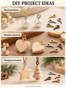 Mini Sheep Eye Pins DIY Jewelry Connector Accessories, 8mm Screw Eye Pins, 50pcs Solid Color Bag And 350pcs Seven Color Box Options, Box Set Comes With Transparent Divided Storage Box, Suitable For Necklace Pendants, Earrings, Wooden Crafts And Beaded Works - Sheep Eye Nail - View 4