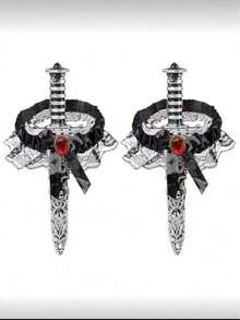 One Black And Red Bow Strap, Handcrafted Lace Butterfly Leg Ring, Pirate Theme,Suitable For Daily Wear, Role-Playing, Carnival Costumes, And Party Use - Multicolor - View 7