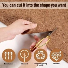 Cuttable Non-Slip Coir Mat, Coconut Fiber Roll, 3 Sizes Optional (30/40/50cm X 100cm), Breathable Moisture Retaining Coir Liner For Plants Insulation, Reptile Bedding & Garden Decoration - Multifunctional Coconut Fiber Mat - View 1