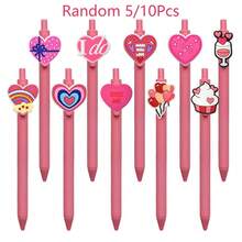 5/10pcs Random Heart-Shaped Ballpoint Pens, Creative Valentine's Day Ballpoint Pens, Holiday And Party Gift Pens - Multicolor - View 7