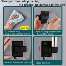 Adjustable Drill-Free Shower Head Holder, Self-Adhesive ABS Shower Bracket, Wall-Mounted Handheld Shower Head Holder For Bathroom - Rotating Stand - View 7