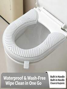 [All-Season Thickened Toilet Seat Cover]Say Goodbye To Cold, Soft And Unrestricted, Easy To Clean With Wet Wipes. A Must-Have For Home Bathrooms - Multicolor - View 2