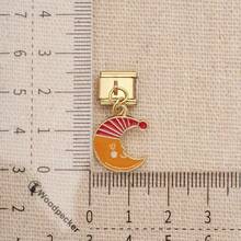 1PC Enamel Dangle Charm, 9mm Italian Modular Bracelet, 18K Gold‑Plated Alloy, Cute Cartoon DIY Jewelry Accessory For Women Girls - Macaron-colored Playful Design - View 6