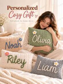 Custom Name Pillow, DIY Name Comfort Cushion, Bedroom Sofa Pillowcase, Pet Pillow Gift, Pillow Insert Not Included - Multicolor - View 9