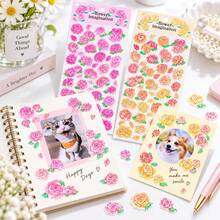 Floral & Petal Series Sequin PET Flat Sticker, INS Style Fresh Flower Planner Material Sticker, DIY Decorative Sticker - Multicolor - View 8