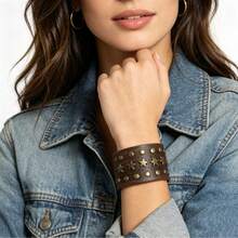 2pcs Vintage Fashion Textured Bracelets, Suitable For Daily Vintage Sports Style Outfits, Unisex, Exquisite Gift For Men And Women - Brown - View 3