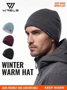 1pc WRELS Fleece Lined Ski Hat, Warm & Cold-Proof Ear Protection, Women's Winter Hat, Skiing Accessory, Outdoor Cycling - Multicolor - View 1