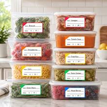 100pcs (10 Sheets) Frozen Food Label Stickers, Colorful Food Storage Labels, Writable Kitchen Labels, Suitable For Meal Prep, Refrigerator Organization, Storage Cabinets And Freezer Bag Classification - Set - View 6