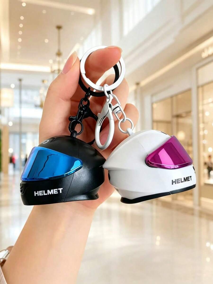 Cool Motorcycle Helmet Keychain, Mini Car Key Chain, Gift For Boyfriend, Father, Bag Pendant - Multicolor - View 1