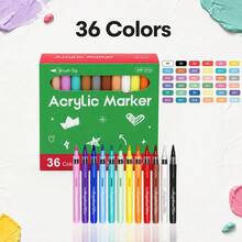 Acrylic Paint Markers, 24/36/48/60/72 Colors Optional, Water-Based Art Pens, Suitable For Canvas, Wood, Glass, Ceramic, Stone Painting, Greeting Card Making And DIY Crafts - Marker Set - View 12