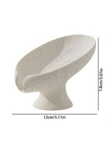 1pc Leaf-Shaped Self-Draining Soap Dish, Bathroom Soap Holder, Creative Leaf Design Soap Tray, Washroom Vanity Soap Box, Minimalist Modern Draining Storage Box, Non-Slip Non-Accumulating Water Design, Practical Bathroom Accessory, Keeps Vanity Surface Tidy, Durable Material Easy To Clean, Enhances Bathroom Cleanliness, Essential Daily Vanity Decor - Soap Box - View 3