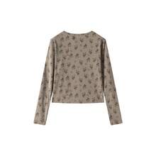 Elegant Knit Ditsy Floral Camisole & Cardigan 2 Pieces Set, Korean Style Women's Top - Khaki - View 8