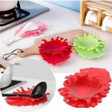 1pc Novel Splash-Shaped Spoon Holder, Non-Electric Tomato Sauce Design Kitchen Utensil Rack, Durable Cooking Accessory, Creative Gift Idea - Multicolor - View 6