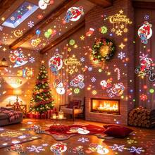 Dynamic Christmas Projection Light, LED Projector Lamp, Cool Santa Claus, Snowman, Christmas Tree, Wreath And Other Multiple Pattern Designs, 360° Rotation Adjustment, USB Powered, Create Holiday Atmosphere Decoration, Home Night Light, Portable Night Light, Suitable For Walls, Ceilings, Bedrooms And Bedside, Creative Holiday Gift - Plug-in Model - View 6