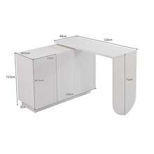 Old SKU: LY316604AAA-L-Shaped Rotating Computer Desk, Office Desk, Vanity, White 110 Cm - White - View 9