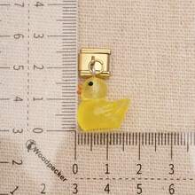 1PC Enamel Dangle Charm, 9mm Italian Modular Bracelet, 18K Gold‑Plated Alloy, Cute Cartoon DIY Jewelry Accessory For Women Girls - Macaron-colored Playful Design - View 29