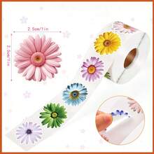 500pcs Alien Daisy Doodle Roll Stickers 1 Inch Asymmetrical Pattern Floral Seal Labels, Suitable For Envelopes, Magazines, Phone Cases, Water Bottles, Computers, Helmets, Manuals, Scrapbooks, Etc. Decorative, Holiday Party Gifts, Packaging - one-size - View 7