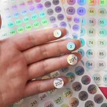 Laser Number Sticker 0.4 Inch 1 To 500 Small Number Sticker Self-Adhesive Continuous Number Sticker Waterproof Sticker Suitable For Storage Office Wardrobe Handmade Label Paper - A - View 2