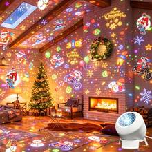 Dynamic Christmas Projection Light, LED Projector Lamp, Cool Santa Claus, Snowman, Christmas Tree, Wreath And Other Multiple Pattern Designs, 360° Rotation Adjustment, USB Powered, Create Holiday Atmosphere Decoration, Home Night Light, Portable Night Light, Suitable For Walls, Ceilings, Bedrooms And Bedside, Creative Holiday Gift - Plug-in Model - View 5