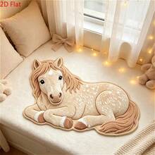 1pc Spotted Pony Shaped Rug, Decorative Carpet, Floor Mat, Living Room Carpet, Bedroom Carpet, Animal Carpet, Door Mat - Multicolor - View 6