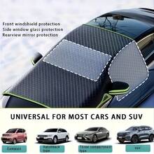 Car Windshield Snow Cover-A Snow And Sun Shield Featuring Side-Mirror Covers With Reflective Strips; Offers UV Protection And Snow Shielding, Is Easy To Install And Durable, And Features A Design Adaptable To Snowy And Icy Conditions. - Multicolor - View 5