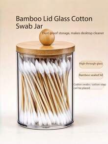 1 buah Wadah Bulat Portabel Akrilik untuk Penyimpanan Bantalan Makeup, Kotak Penyimpanan Cotton Swab, Kotak Penyimpanan yang Dapat Ditumpuk - View 2