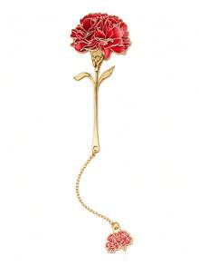 1pc/Set Metal Rose & Carnation Elegant Bookmarks, Luxury Hollow Bendable Bookmarks, Floral Pendant Bookmarks, Perfect Gift For Students, Back To School Supplies, Book Lovers, Teachers, Valentines, Graduation, Mothers Day, Birthdays, New Year Gifts - 003 Carnation - View 8