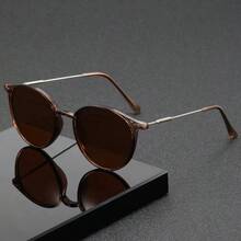 1 Pair Fashion Glasses, Minimalist Style, Suitable For Daily Wear, Transparent Glasses Accessory - Mocha Brown - View 7