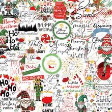 50pcs Christmas Word Creative PET Double Transparent Stickers Suitable For Decoration Phone Cases, Water Bottles, Computers, Guitars, Suitcases, Holiday Gift Decals - one-size - View 12