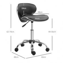 Adjustable Rolling Swivel Beauty Salon Chair, Stool Spa, Black On-Site - Black + PU - View 3