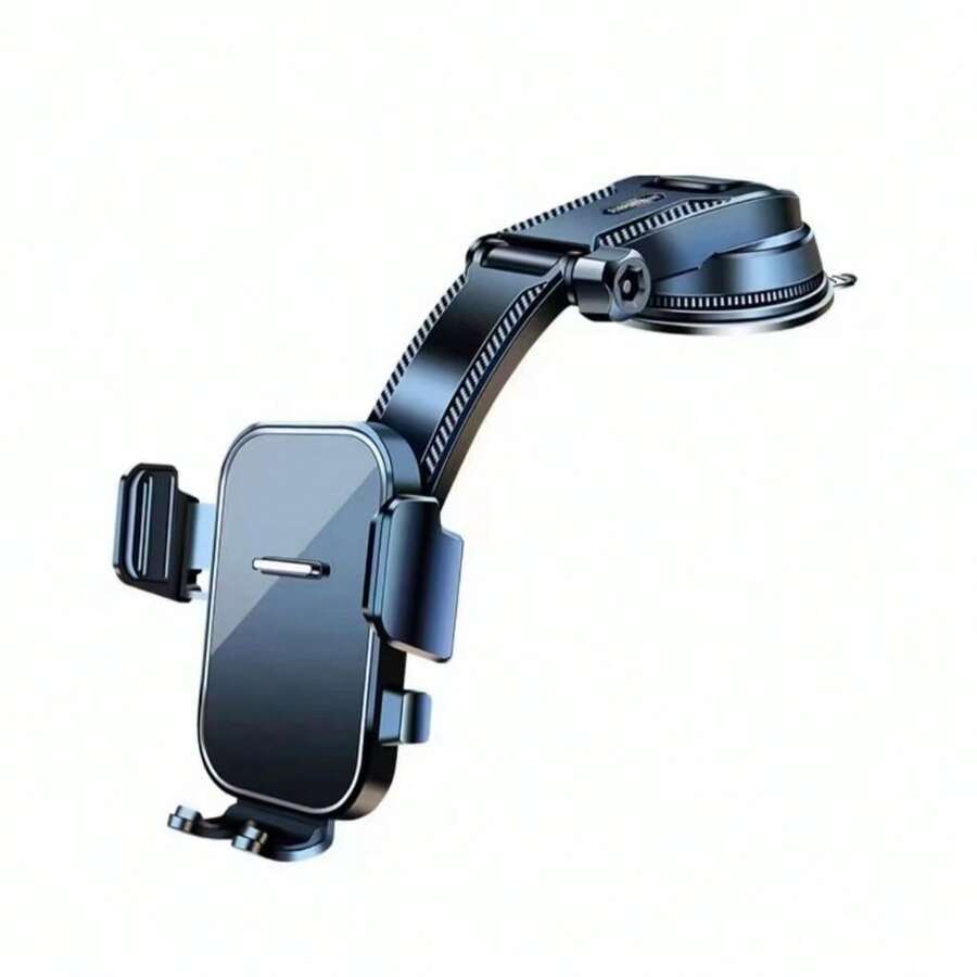 Suporte de Telefone Antichoque para Carro - Braço Longo, Ventosa, Rotação 360°