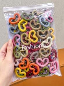 10pcs Girls Heart-Shaped Hair Clips, Versatile Daily Hair Accessories Suitable For Girls - Multicolor - View 2