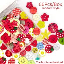 11/22/33/44/55/66/77/88Pcs Mixed Shape Resin Sewing Buttons In Box, Fruit And Heart Shaped Sewing Buttons, Star Butterfly Flower Mixed Shapes, Suitable For Sweater Cardigan Handmade Decoration - Multicolor - View 20